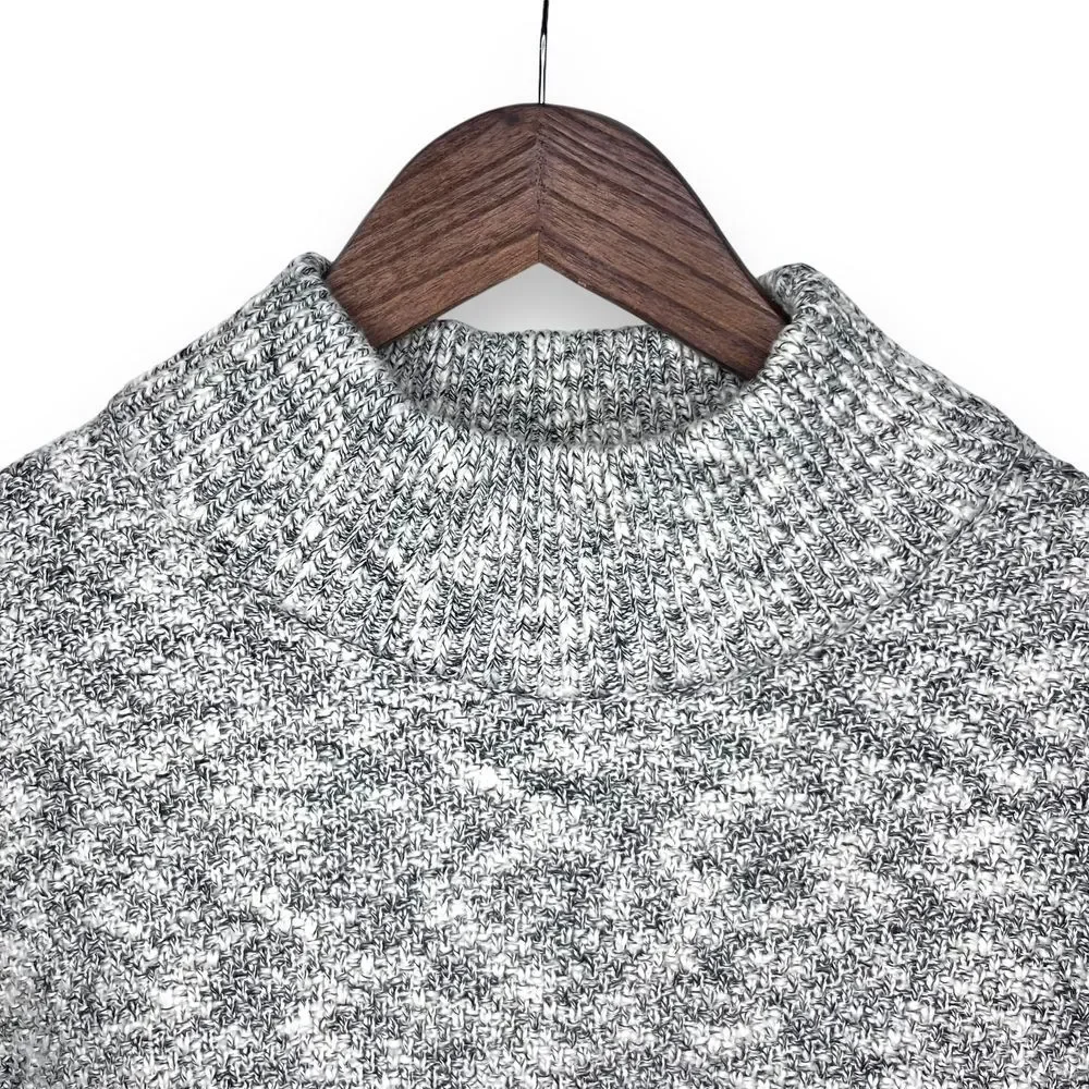L.L. Bean Signature Cotton Linen Ragg Mock Neck Tunic Sweater Women's Small NWOT